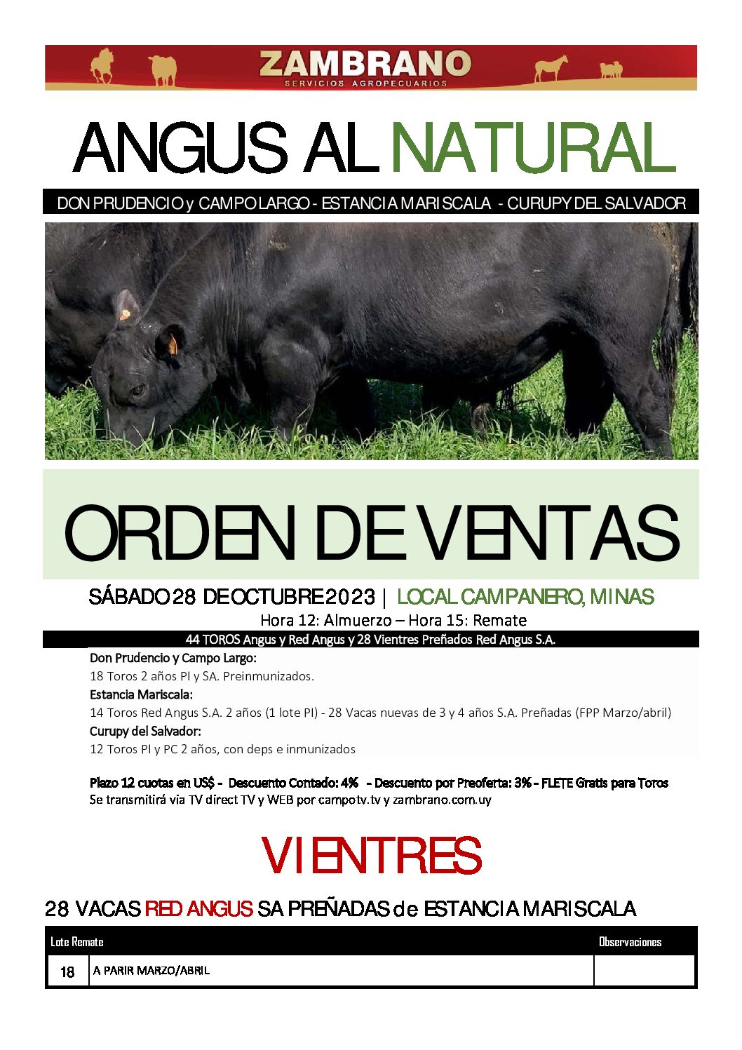 Orden de ventas